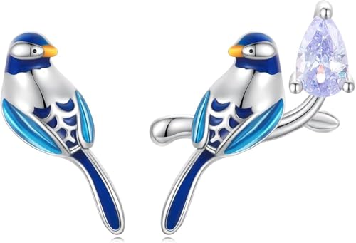 Clous d'oreilles colibri argent 925 le cadeau idéal avec pierres