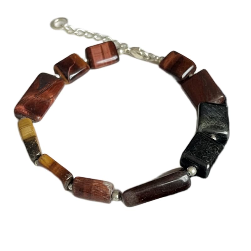 Bracelet en grenat naturel rectangulaire de 18cm bijou empilable