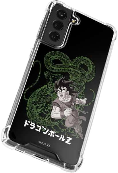 Skinit Clear Phone Case Compatible with Galaxy S22 Plus - Officially Licensed Dragon Ball Z Goku and Shenron Design
