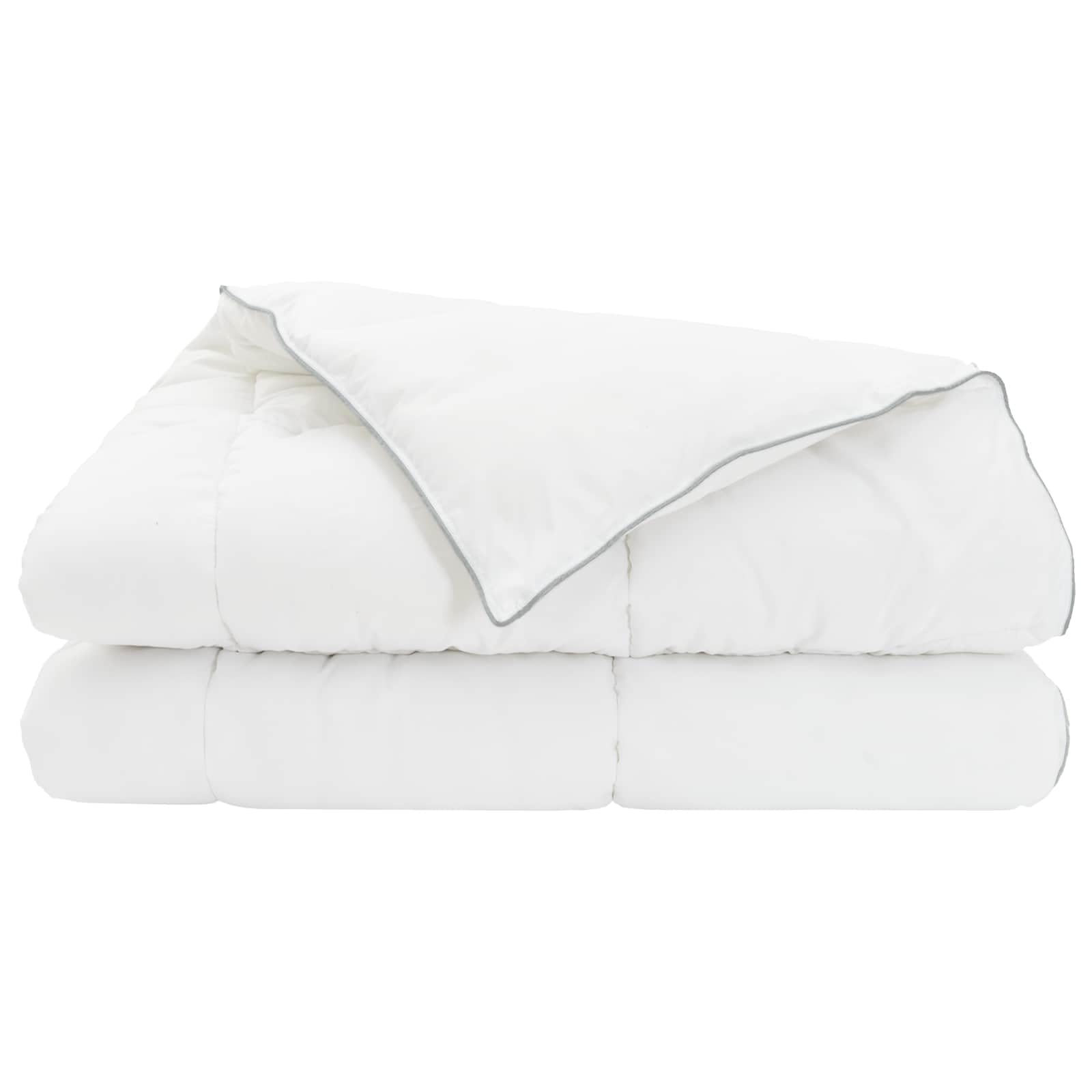 Ganzjahres Bettdecke Weiß 220 x 240 cm Bambusfaser Polyester Füllung für Schlafzimmer Gästezimmer, atmungsaktive Steppdecke für weiches Schlafklima