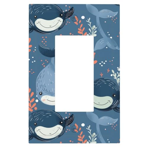Placa de pared GFCI de ballenas para interruptor de luz basculante infantil 2