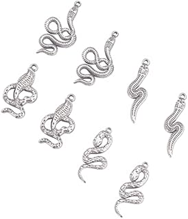 UNICRAFTALE 8pcs 4 Styles Snake Charms Mixed Color Pendants Stainless Steel Charm Metal Pendants for DIY Jewelry Making 1-2mm Hole
