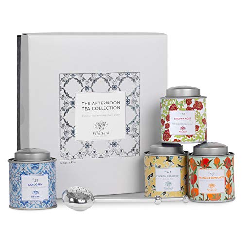Whittard Of Chelsea- The Afternoon Collection- Gift Box Includes- 3 Black Teas & 1 Green Tea English Breakfast, Earl Grey, English Rose And Mango & Bergamot Loose Leaf Tea (4 Teas, 1 Box) #TOP20