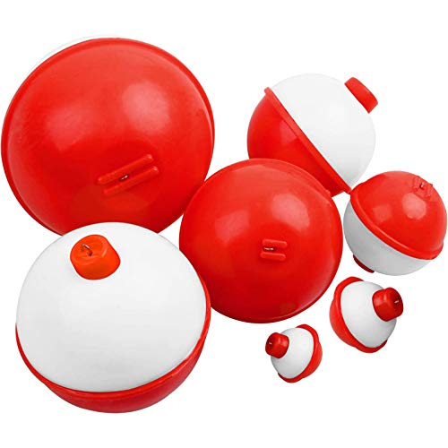 image for AGOOL Fishing Bobbers Set Snap Hard ABS on Red/White Fishing Floats Bo