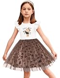 Arshiner Kleid Mädchen Festliches Kurzarm Sommerkleid Leopard 110/5-6 Jahre