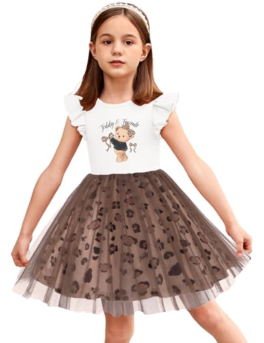 Image of Arshiner Toddler Tutu Dress Little Girls Fluffy Summer Dresses Casual Party Tulle Sundress for Kids 2-6Y