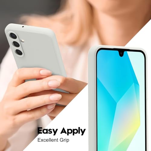 Image of DIZORO Microfiber Candy Case for Samsung M16 5g / F16 5g Smooth Touch Cushion Liquid Soft Silicone Gel Rubber Phone Cases Non-Slip Full Body Protective Shockproof Back Cover- Stone Grey