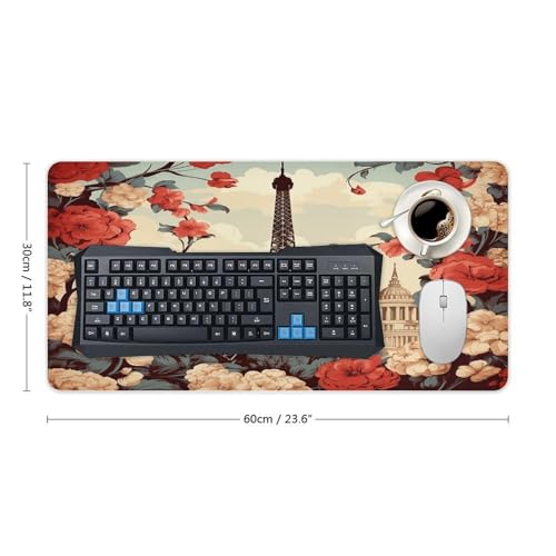 Paris Vintage Floral Pad para Mouse Grande 30x60 cm miniatura 2