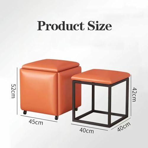 Chaise de cube ottoman modulable : 5 tabourets en cuir design