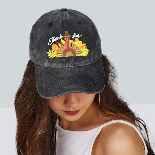 Image of Embroidered Baseball Cap for Women Men Vintage Adjustable Washed Distressed Denim Baseball Hat