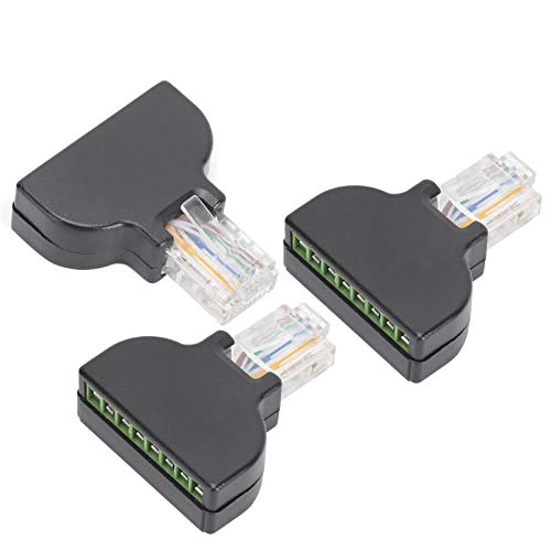 Conector Macho RJ45 con Adaptador de Terminal de Tornillo de 8 Pines Paquete de 3 5