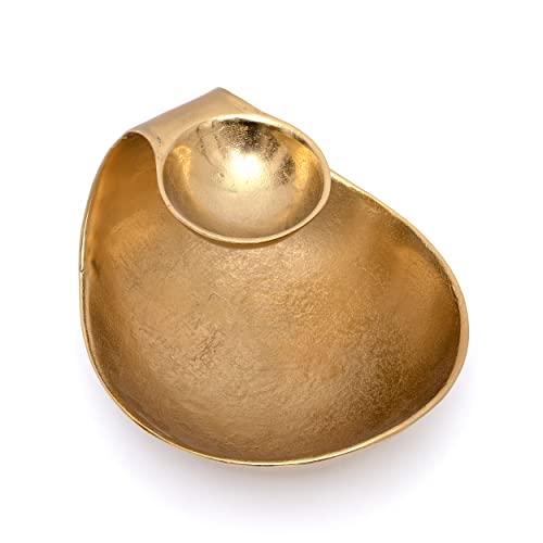 Chip And Dip Serving Bowl Gold Brass Tiered Snack, Candy & Salad Bowl Decorative Centerpiece Serving Platter For Nuts, Chip And Dip, Salsas, Food Tray, Serveware Home Decor Gift Entertaining 1Pc #TOP2