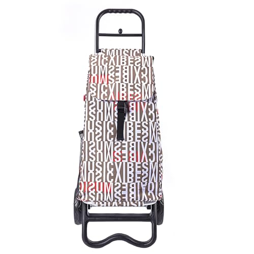Carrito de compras para subir escaleras, carrito de comestibles plegable, con ruedas para ancianos, carrito plegable de aleación de aluminio para personas mayores