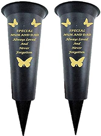 Special Graveside Memorial Grave Spiked Flower Vase In Loving Memory Special Memorial Vase For Graves - Plastic Cemetery Flower Holder With Spike, (2, Grandma - View #5