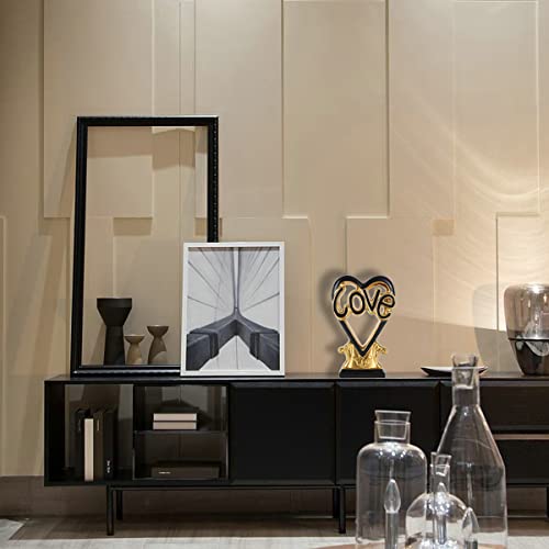 Home Decor Stand Abstract Art Black Gold Ceramic Love Statue Sculpture, Modern Decor Accents Table Centerpieces For Living Room, Bedroom, Entryway, Office, Coffee Table, Dining Table, Shelf, And More #TOP3