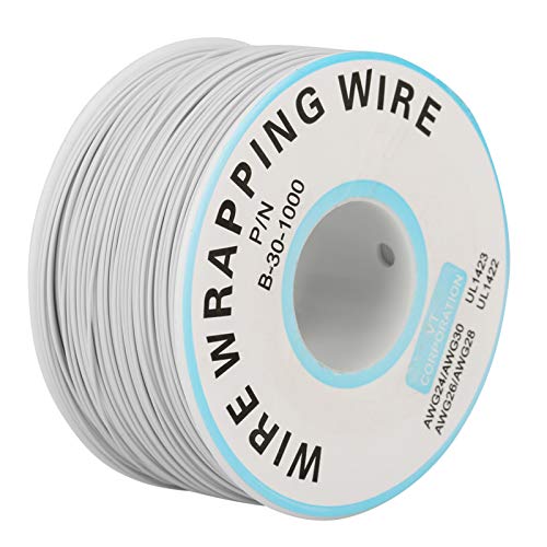 Filo 1Roll che Avvolge il Singolo Diametro di Base del Cavo 30AWG del Filo di Rame 30AWG 0.25mm Diametro di Base(Bianco)