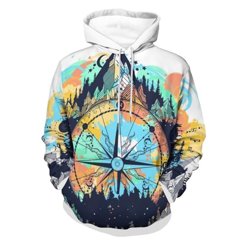 Pull pour homme femme UMENG avec boussole, le sweat à capuche parfait contre le froid