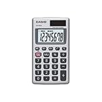 Casio HS-8VA Mini 6-Function Calculator | Large 8-Digit LCD Display | Solar Powered with Battery Backup | Standard Function | Portable Pocket Size