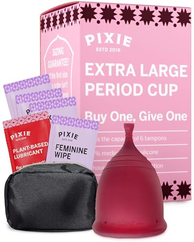 The Pixie Cup - Soft, Safe, Reusable Menstrual Cup – 100% Medical-Grade Silicone Period Cup - Buy One We Give One (XL)