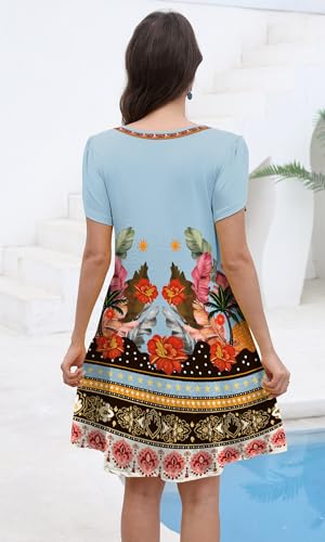 Image of COSSEN Women's Summer Casual Tshirt Dress Crew Neck