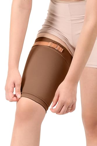 Image of Medical Compression Thigh Support Sleeve || MODERATE COMPRESSION || COTTON FABRIC || Groin Support Sleeve || Hamstring Compression Sleeve || Burn recovery || (XL, Brown)