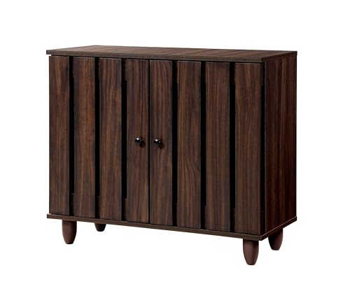 Image of DeckUp Minang 2-Door Engineered Wood Shoe Rack (Walnut, Matte Finish)