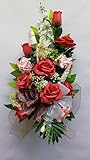 Ramo para Cementerio de Flores Artificiales Tela Calidad Extra. Todos los Santos (Rosas Rojas) Mod.191646