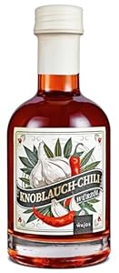 Wajos Knoblauch-Chili Würzöl 250ml, vegan: scharf-würzig mit Nativem Olivenöl Extra, Rapsöl & Knoblauchöl. Tolles Mitbringsel