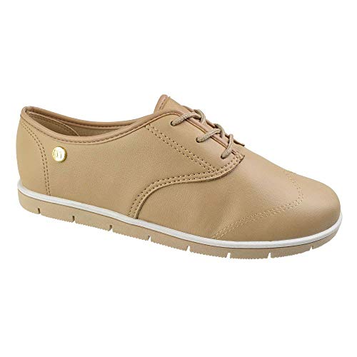 Sapato Oxford Moleca Sardenha Bege Feminino