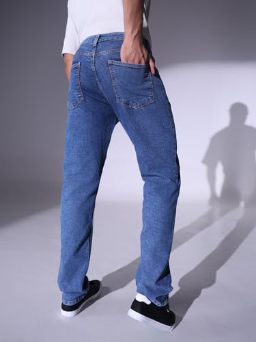Image of Hubberholme Men Black Cotton Fabric Relaxed Fit Mid-Rise Stretchable Jeans