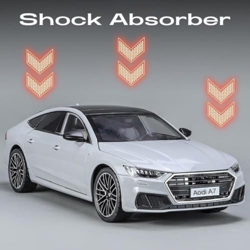 Image of Audi A7 1:24 Model Car with Box, Zinc Alloy Pull Back Toy car with Sound and Light for Kids Boy Girl Gift [Colors as Per Stock]