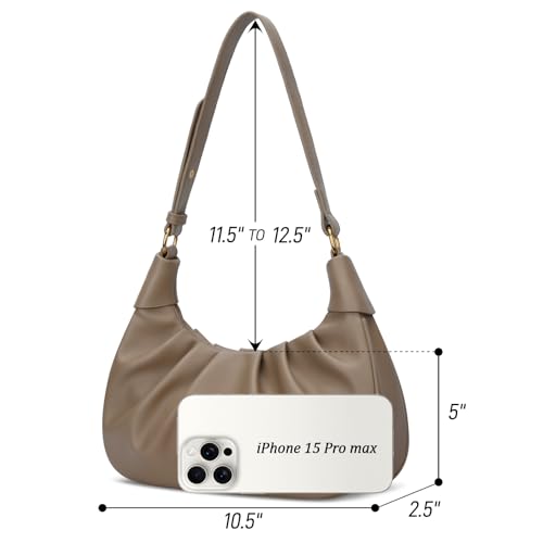 Image of KKXIU Shoulder Bag Crescent Handbag Ruched Purse Underarm Bag Mini Hobo for Women