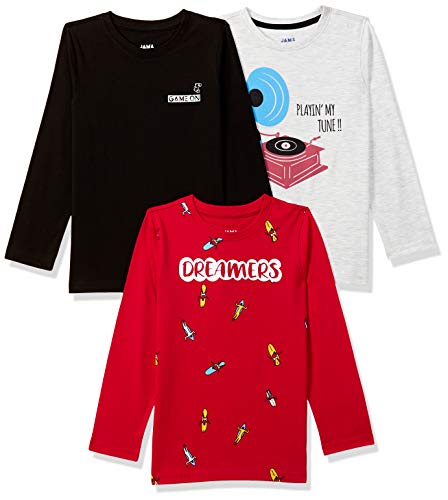 Image of Amazon Brand - Jam & Honey Boy's Regular Fit T-Shirt (Pack of 3)