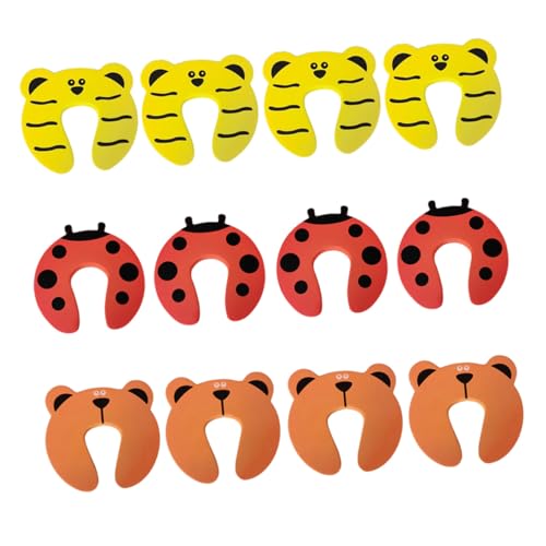 LRXIYODE 12 Piezas Protector de Puertas Infantil Forma de Animal Tope de Puerta de EVA Seguro para Evitar Pellizcos y Lesiones Dedos Fácil Instalación sin Marcas Adecuado para Hogares