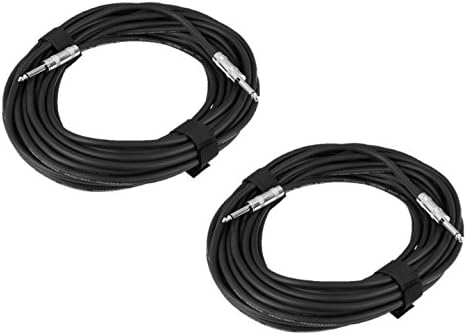 2 x Soundlab 10M Speaker Jack - Jack 1/4" 6.35mm Lead Cable PA System Sound