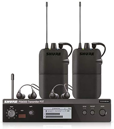 Shure PSM300 P3TR112TW Wireless in-Ear Personal Monitoring System with SE112 Earphones, Twinpack - H20 Band