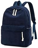 School Backpack for Teen Girls Women Laptop Backpack College Bookbags Middle School Travel Work Commuter Back Pack（Corduroy navy blue）