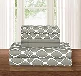 Tamaño Queen-size Elegant Comfort: sábana encimera de 259 x 228 cm, sábana bajera de 203 x 152 cm, 4 fundas de almohada (2 estampadas, 2 sólidas) de 50 x 76 cm. Se adapta a colchones de hasta 40 cm. Espesor, suavidad y calidez Transpirable e hipoalergénico, más fuerte y más duradero que el algodón, con las costuras más fuertes para evitar desgarros. Bolsillo profundo, sábana bajera totalmente elástica para colchones de hasta 16 pulgadas de grosor, resistente a las arrugas y a la decoloración, lavable al agua fría y de secado rápido.
