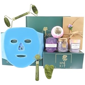 Skin Care Basket Gifts for Women, Jade Roller Gua Sha Tool, Ice Heat Facial Mask, Self Care Gift Set For Mom, Wife, Sister, Friend, Teacher, Coworker Christmas Valentine Day Mother’s Day Gifts