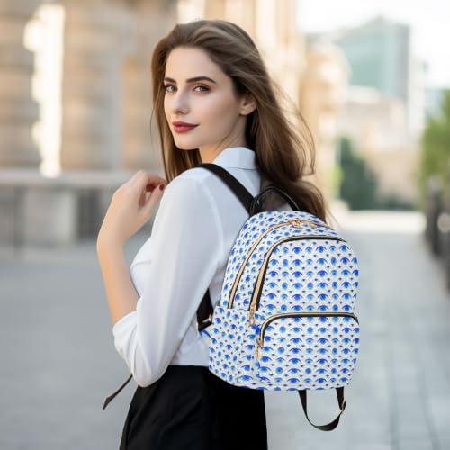 Mochila con ojo turco casual ideal para paseos de compras y tardes urbanas 6