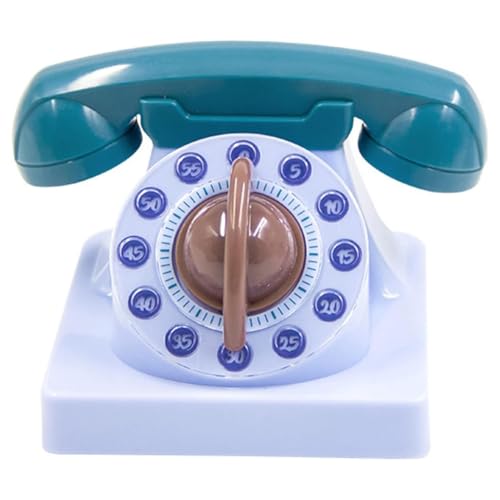 Ounfhtrttk Temporizador Mecánico Manual de Cuerda con Forma de Teléfono de con Rotación de 360 Grados, Adecuado para el Organizador de Aprendizaje de los Niños A