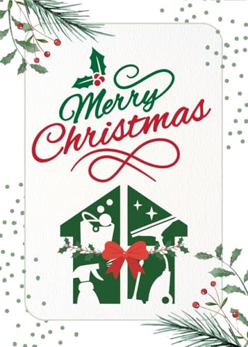 Merry Christmas To Maid Housekeeper House Cleaner Organizer Cleaning Lady Greeting Card - Thank You For All Your Hard Word and Care Throughout The Year