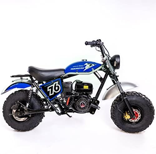 Trailmaster Mini Bike mb 200X Hurricane All New with Front and Rear Brakes, 196cc (Blue)