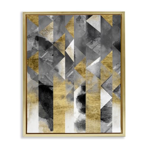Image of 'Modern Triangular Stripes Sharp Geometric'| Floating Frame Canvas Art