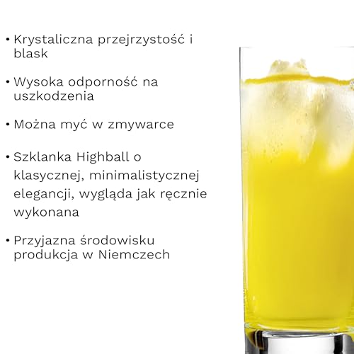 Stölzle Lausitz Szklanki Highball New York Bar 6 szt. 450 ml – Eleganckie szkło do koktajli, wody i soków – Wysokiej jakości szkło kryształowe – Odporne na stłuczenia i mycie w zmywarce