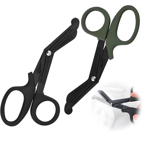 2 PCS Ciseau Medical Ciseaux Infirmier Bandage, Cisailles Acier Inoxydable Gaze Ciseaux Bent EMT 7,15 cm Bent Stealth Pour Infirmières