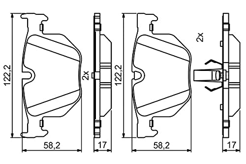 Bosch BP2036 Pastiglie Freno Posteriori - Set 4 - Qualità Originale, Bassa Polvere