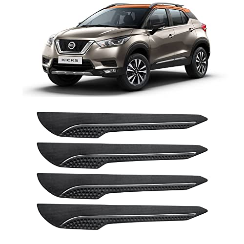 Image of AOSIS-Car Bumper Protector /Bumper Guard for Nissan Kicks with Single Chrome Stripe (4-Pcs)