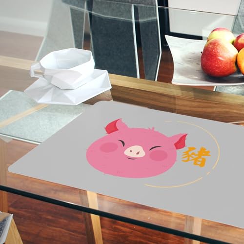 Grand set de table dessous liège avec illustration horoscope dessin animalier chic x4 - 6