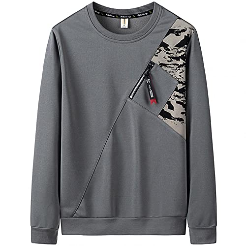 KPPONG Sweat-Shirt Hommes à Manches Longues avec Imprimé Grande Taille Col Rond Sweatshirt sans Capuche All-Match Pullover -Shirt Blouse Base Top pour Hiver et Automne Cover